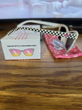 Goodr Sunglasses "Server With A Checkered Past" with Pink Accent